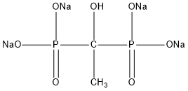 羥基乙叉二膦酸四鈉（HEDP·Na4）結構式
